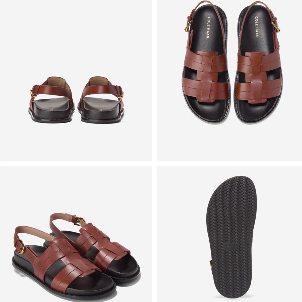 Cole Haan Marlee Fisherman Footbed Sandals size 6.5 Rich Brown Fisherman sandals